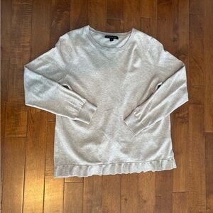 Light tan Ruffle Hem Crewneck Sweater